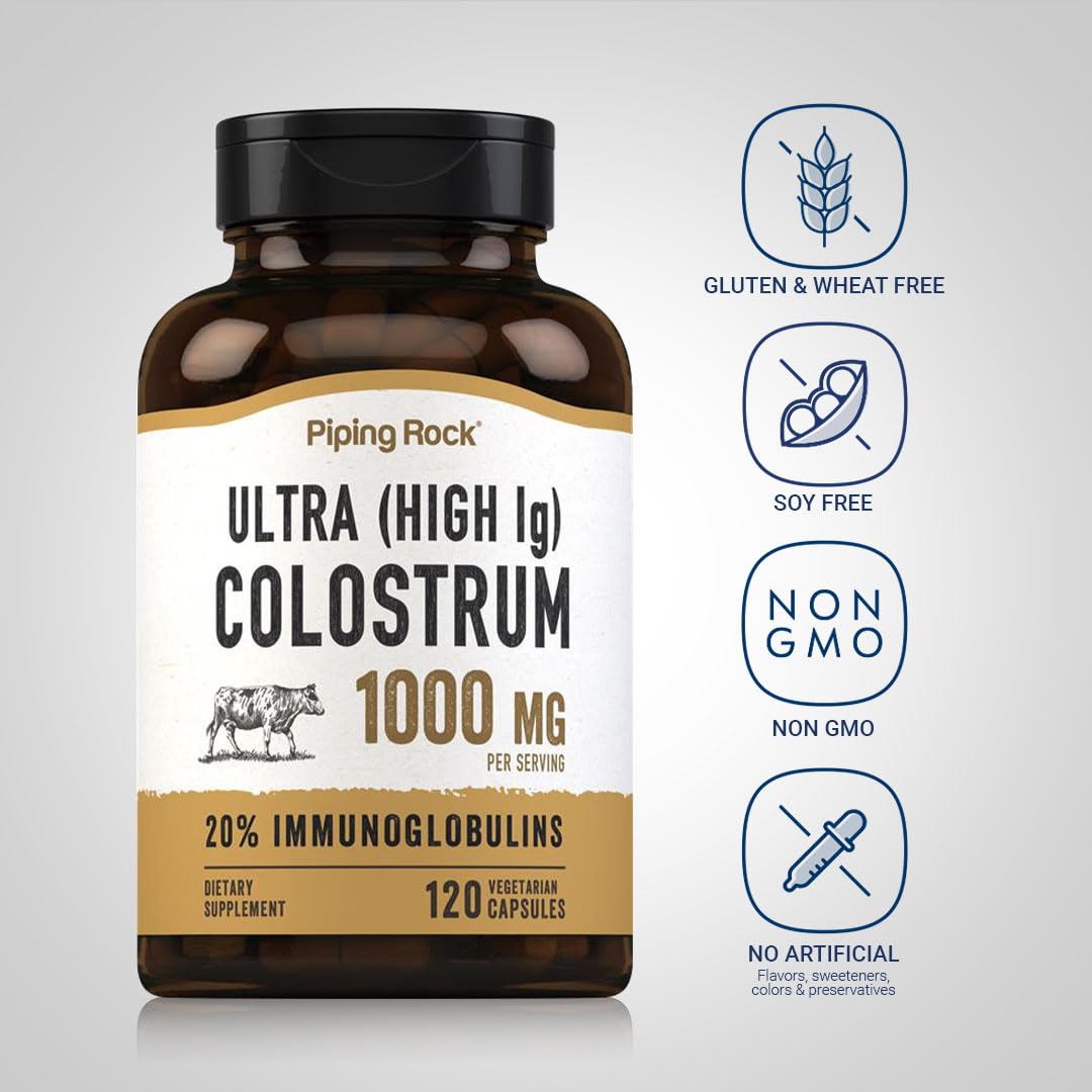 Piping Rock Colostrum Capsules 1000mg, 120 Capsules