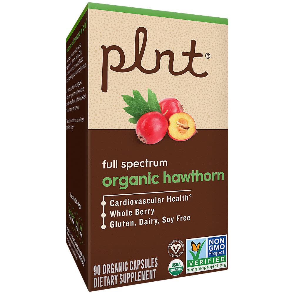 plnt Organic Hawthorn Full Spectrum, Supports Cardiovascular Health, 90 Capsules