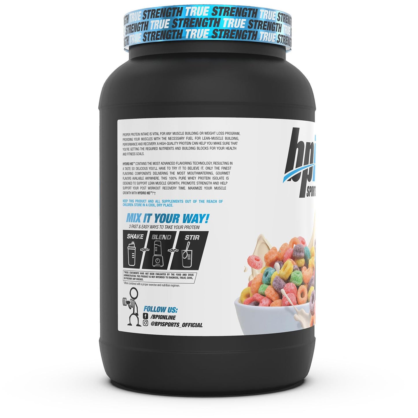 BPI Sports Hydro HD 100% Hydrolyzed Whey Protein Powder, 23 Servings, Fruity Loopers