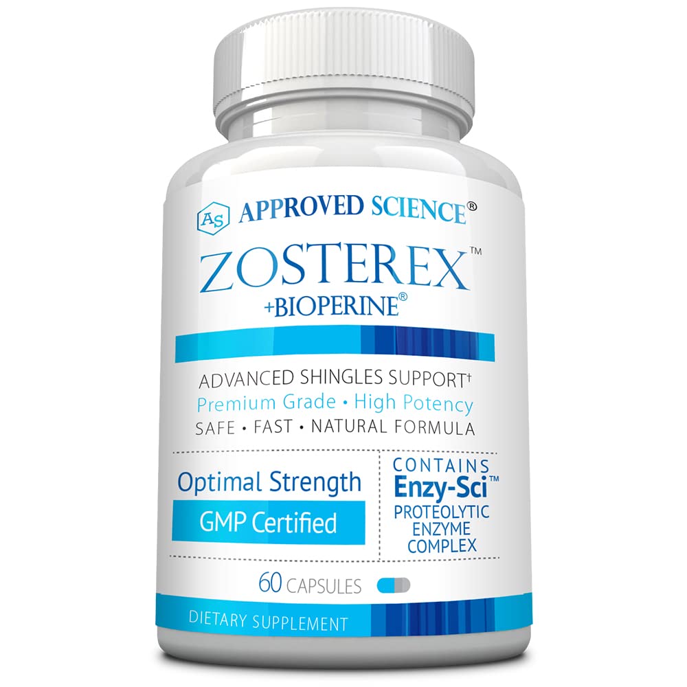 Approved Science Zosterex Extra-Strength L-Lysine 1000mg, Vitamin B Complex, Zinc Capsules, 60 Count