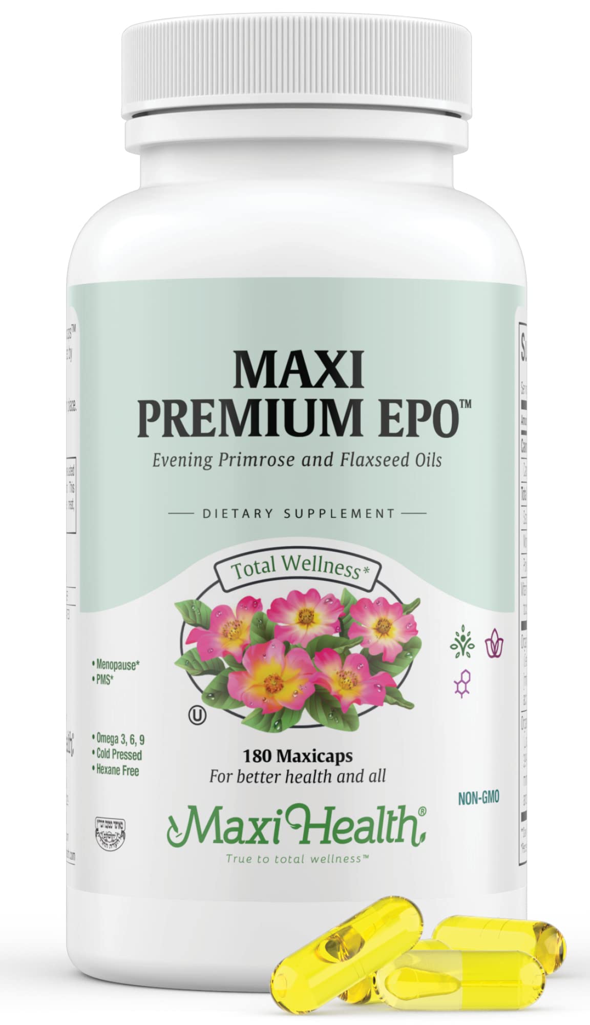 Maxi Health Organic Evening Primrose Oil Softgel 180 Count