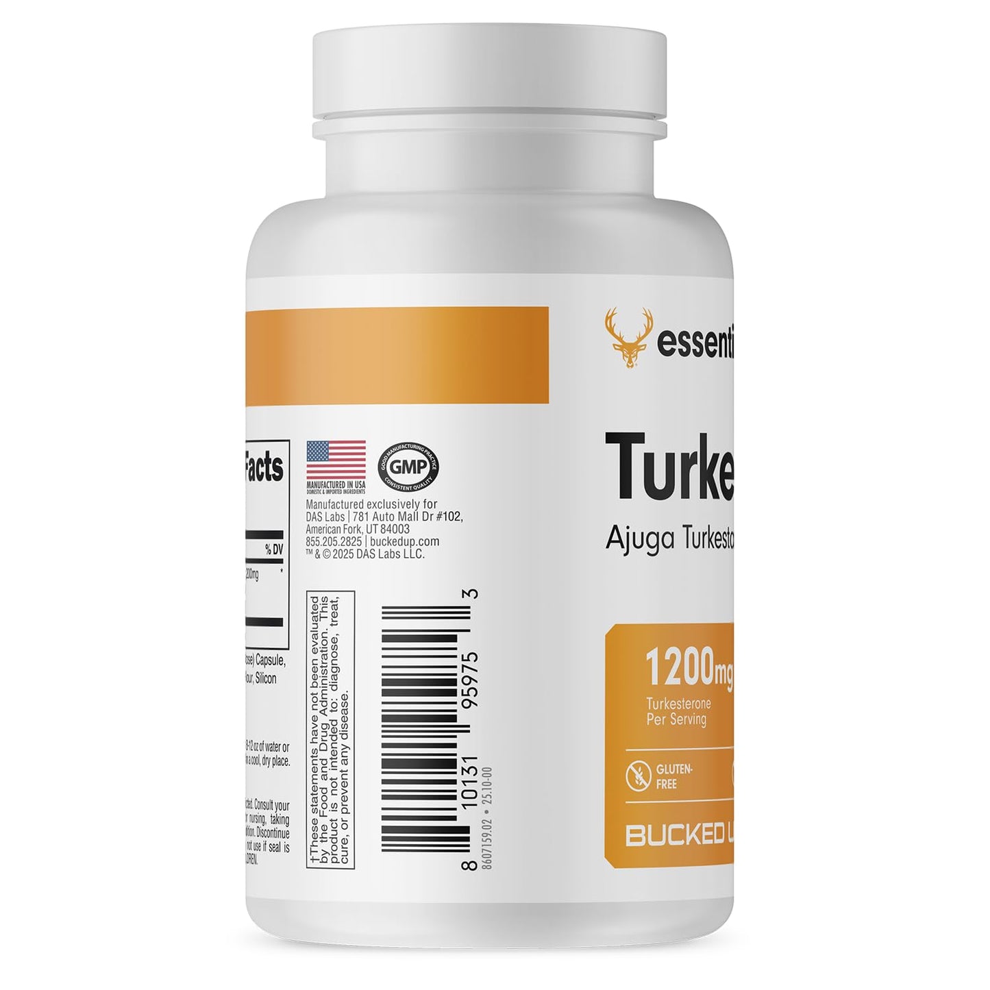 Bucked Up Turkesterone 1200mg Ajuga Turkestanica Extract Standardized 10% Capsules, 100 Count