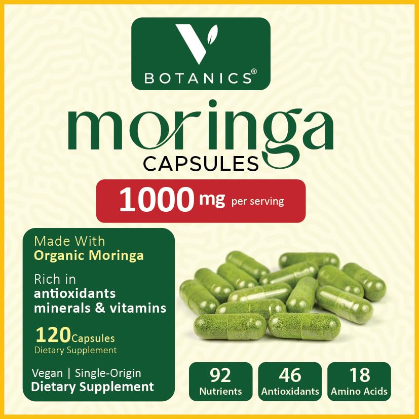 V BOTANICS Moringa Powder Capsules 240 Count
