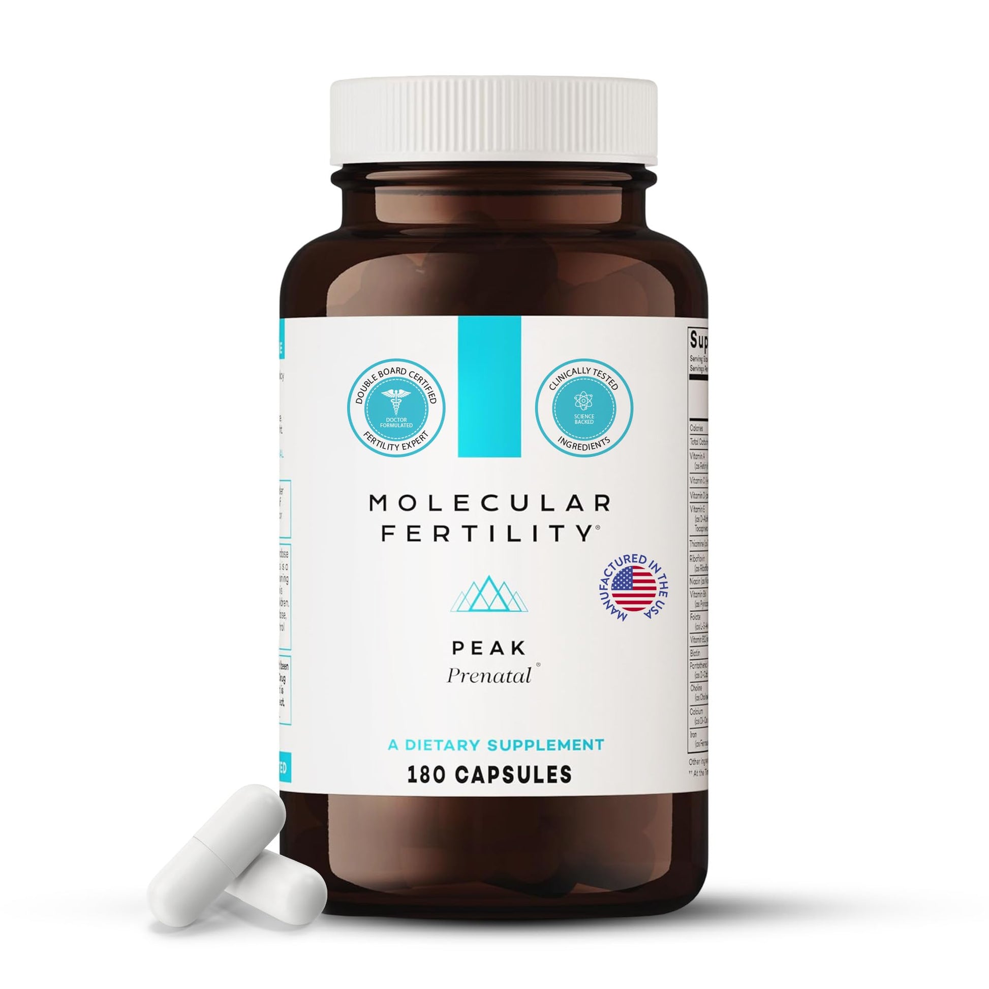 Molecular Fertility Peak Prenatal Capsules 180 Count