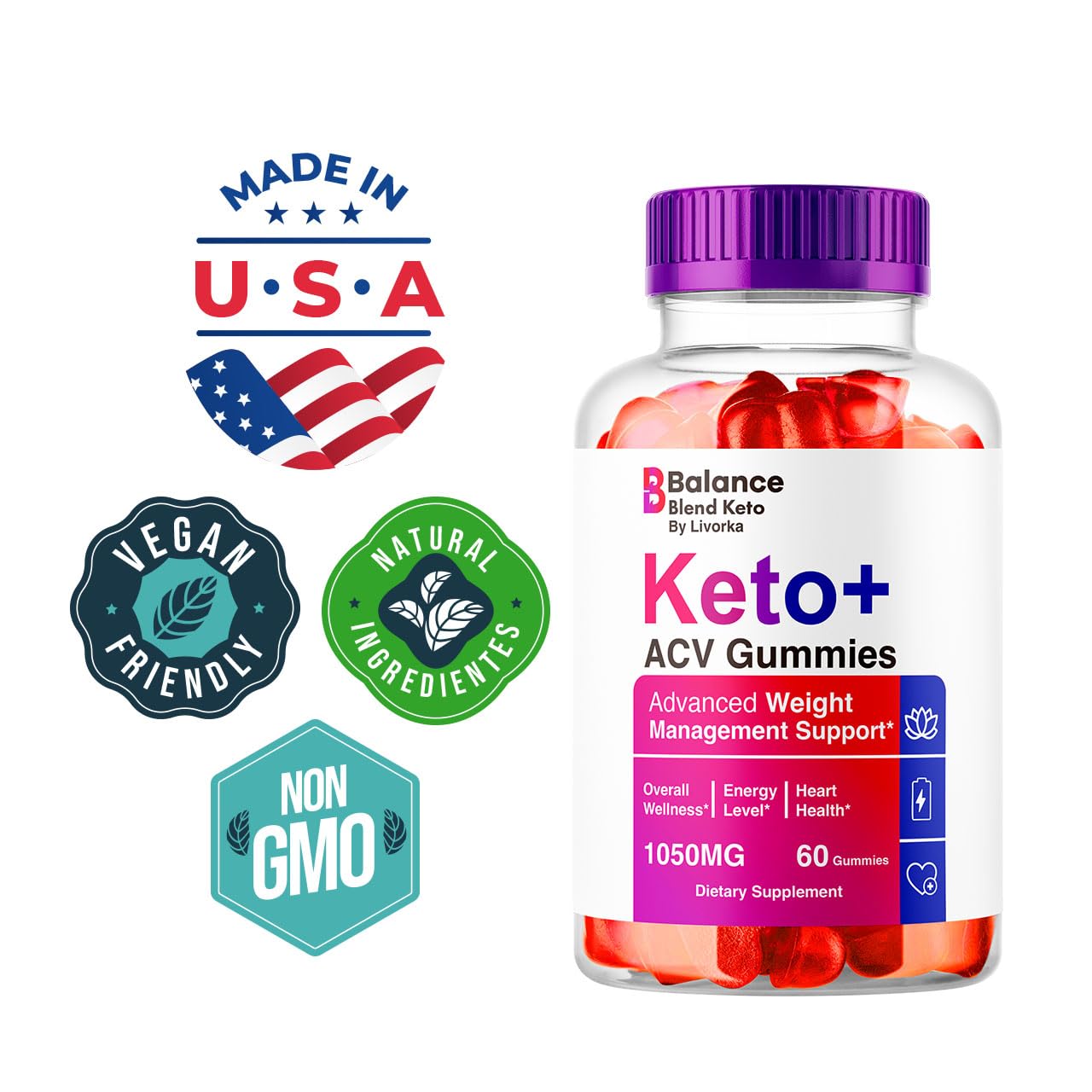 LIVORKA Balance Blend Keto ACV Gummies, 60 Gummies