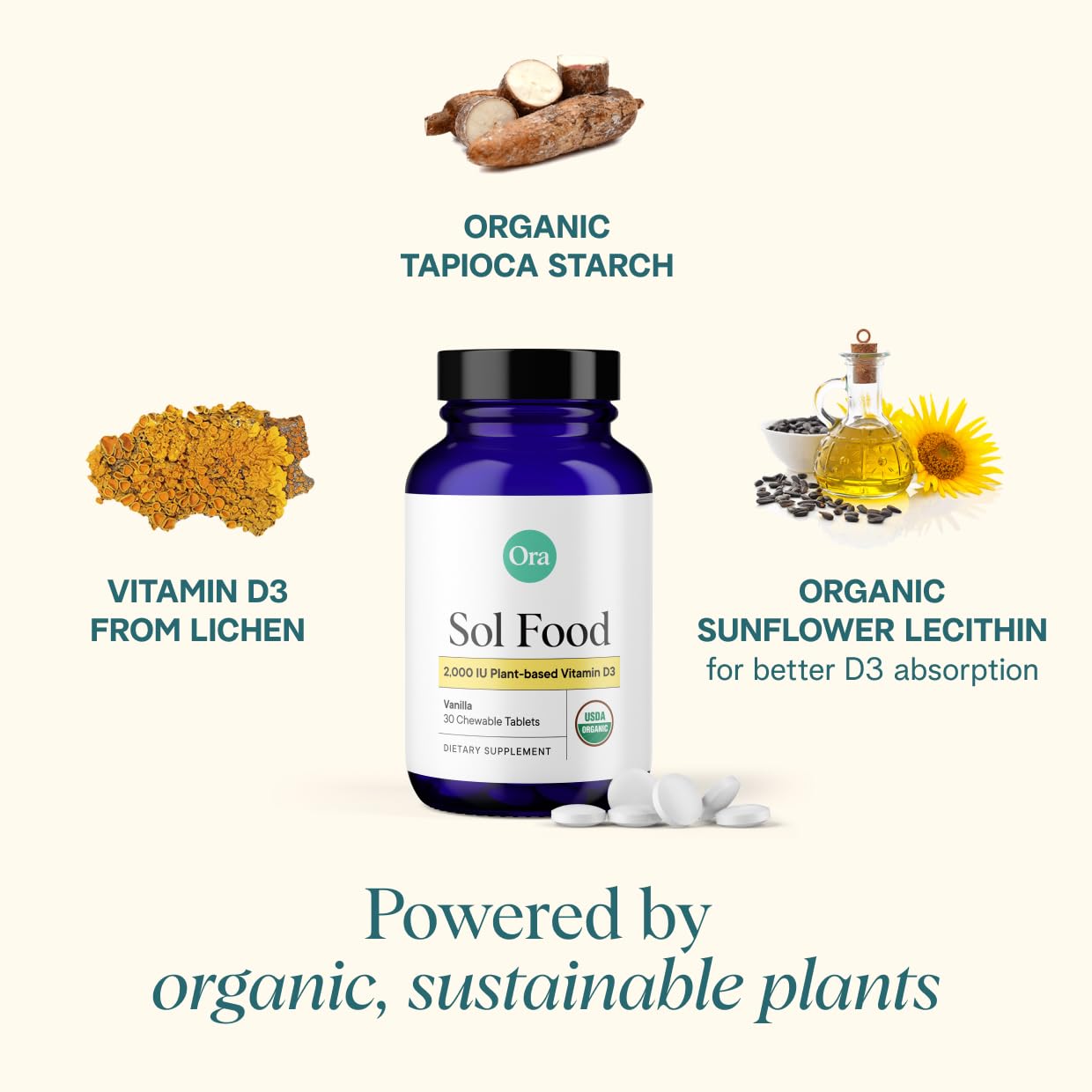 Ora Organic Vitamin D3 2000IU 30 Tablets
