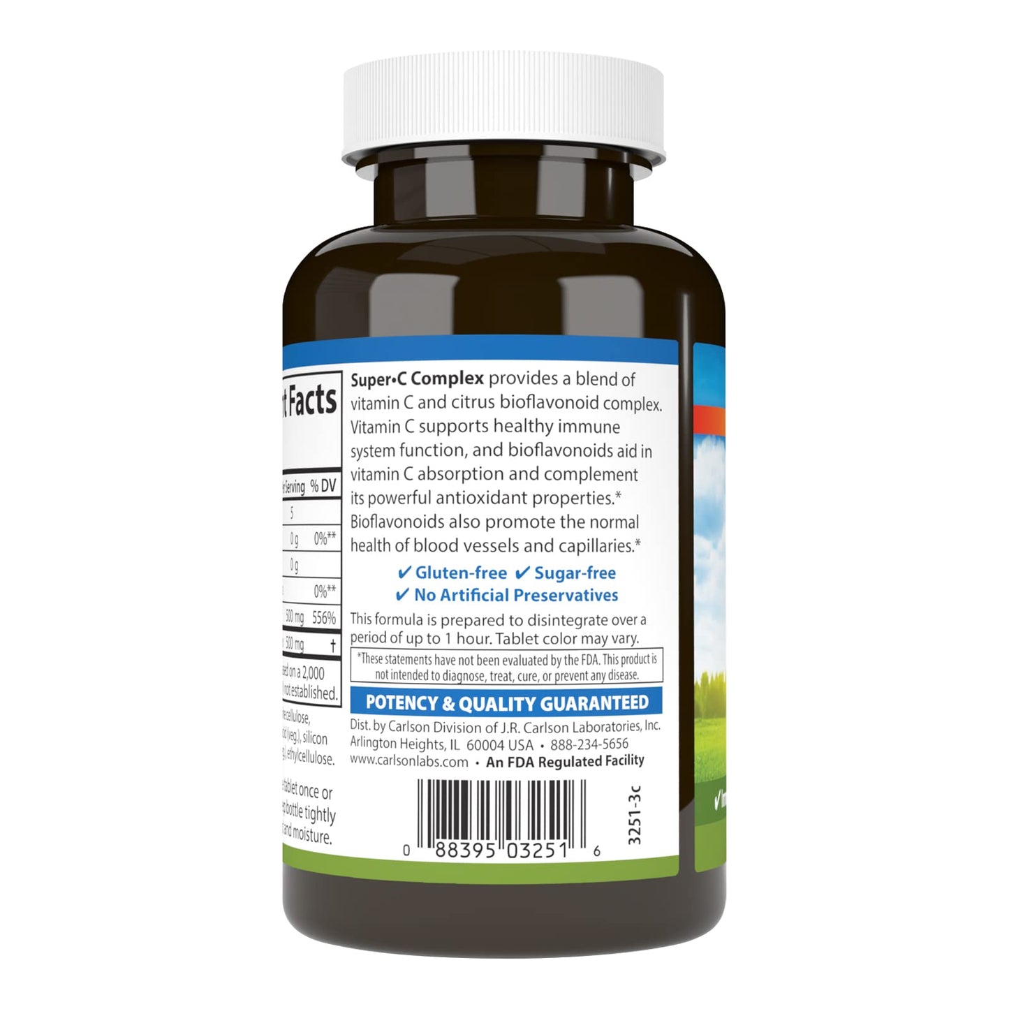 Carlson Super-C Complex Vitamin C + Bioflavonoids, Immune Function & Optimal Wellness, Antioxidant, 100 Tablets