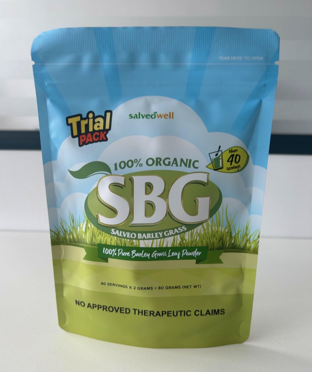 XLXZHYF Salveo Barley Grass Powder in Trial Pack, 2.82 oz, 100% Pure and Organic
