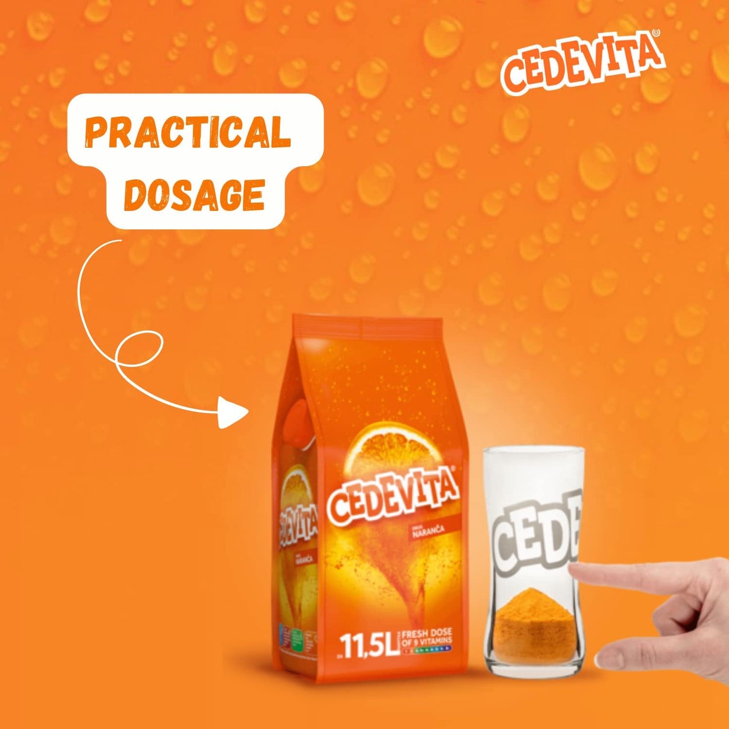 Cedevita Orange 9 Vitamins Effervescent Powder, 1 kg, 35.274