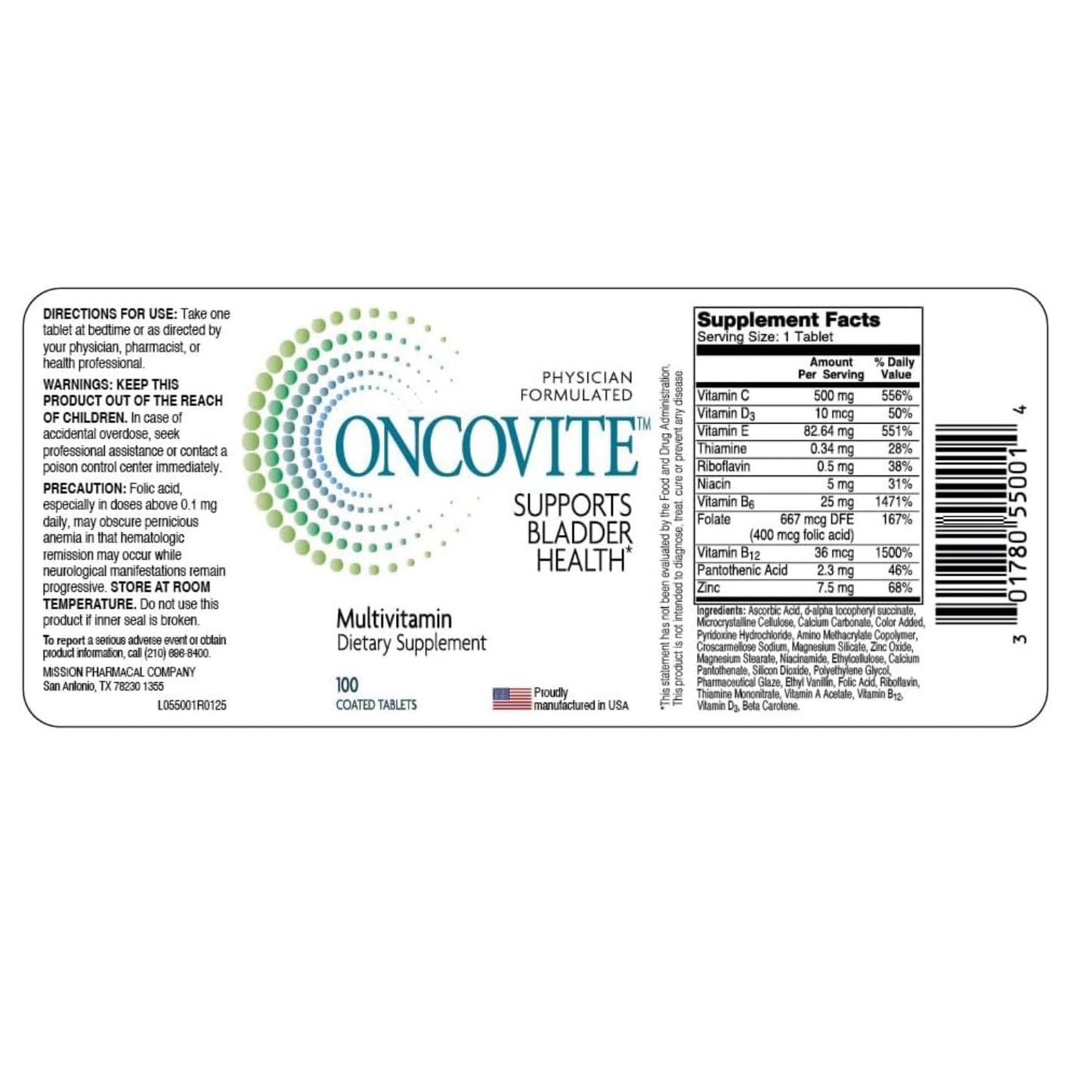 Oncovite Antioxidant Multivitamin Tablets 300