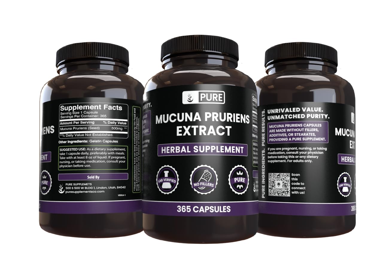 Pure Original Ingredients Mucuna Pruriens Capsule 365
