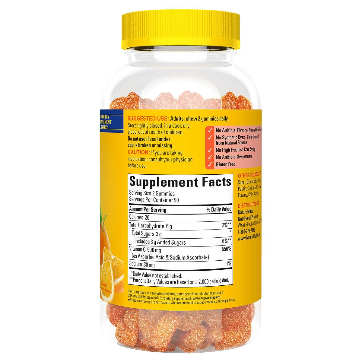 Nature Made Vitamin C 500 mg Gummies, 180 Count