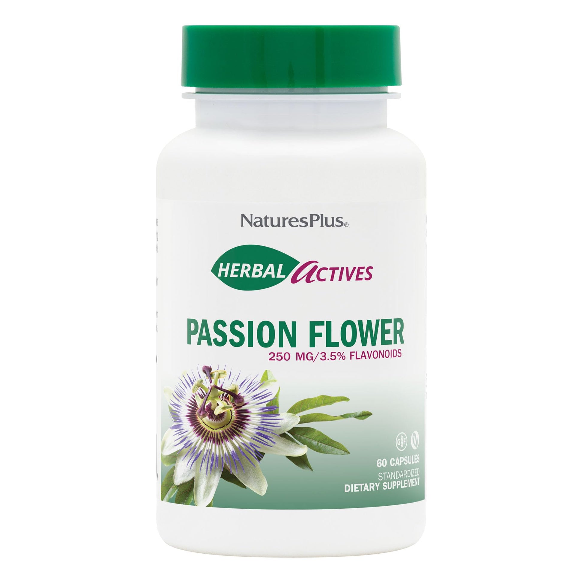 NaturesPlus Herbal Actives Passion Flower 250 mg 60 Capsules
