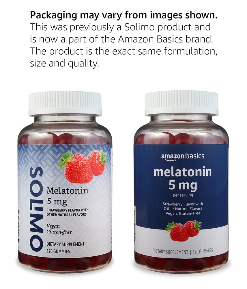 Amazon Basics Melatonin Sleep Support Gummies 5mg, 120 Count