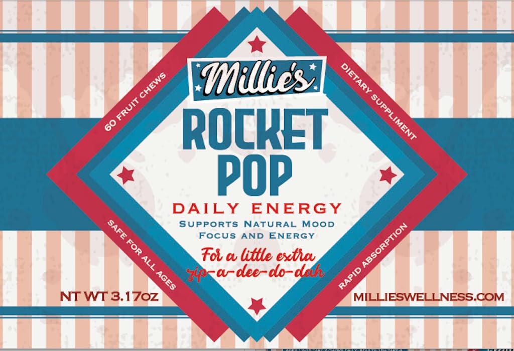 Millie's Rocket Pop Daily Energy Chews Chew 60