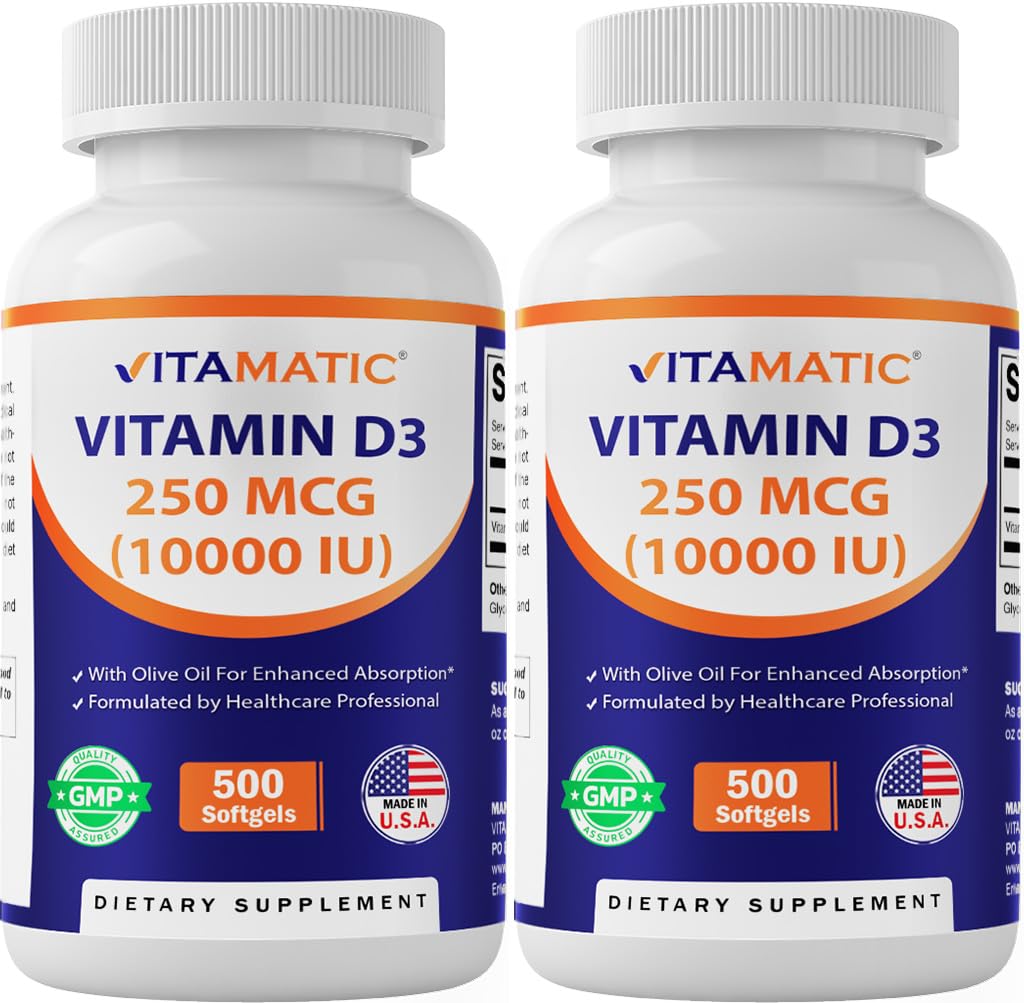 Vitamatic Vitamin D3 10000 IU (250 mcg) Softgels 500