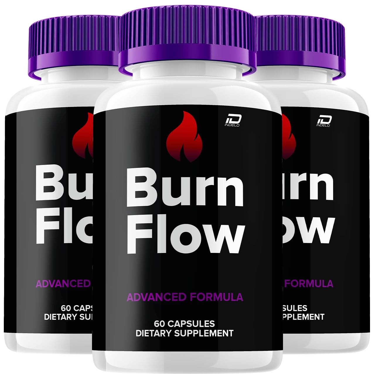 Indelo BurnFlow All Natural Advanced Formula 800mg Dietary Supplement, 180 Capsules