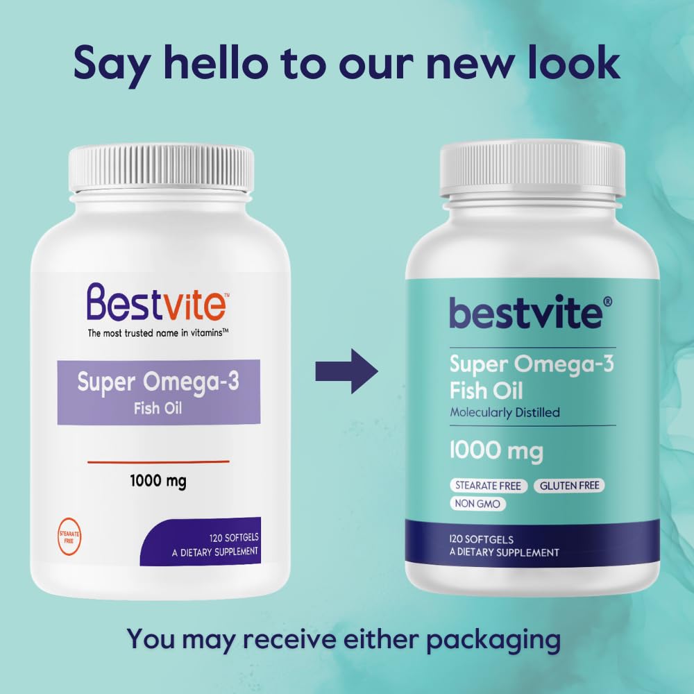BESTVITE Super Omega-3 1000mg Softgels, 120 count