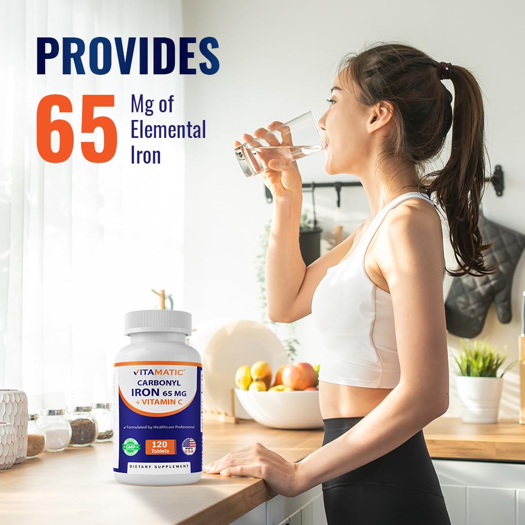 Vitamatic Carbonyl Iron 65 mg with Vitamin C Tablet, 120 Tablets