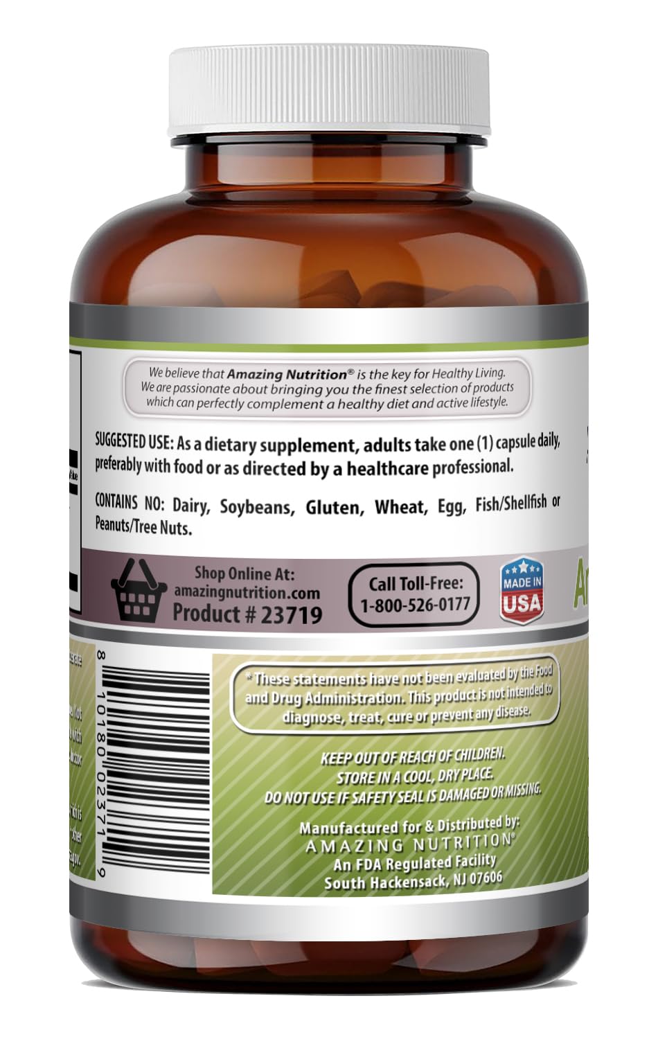 Amazing Nutrition Artichoke Extract Supplement 500 mg Capsule, 180 Capsules