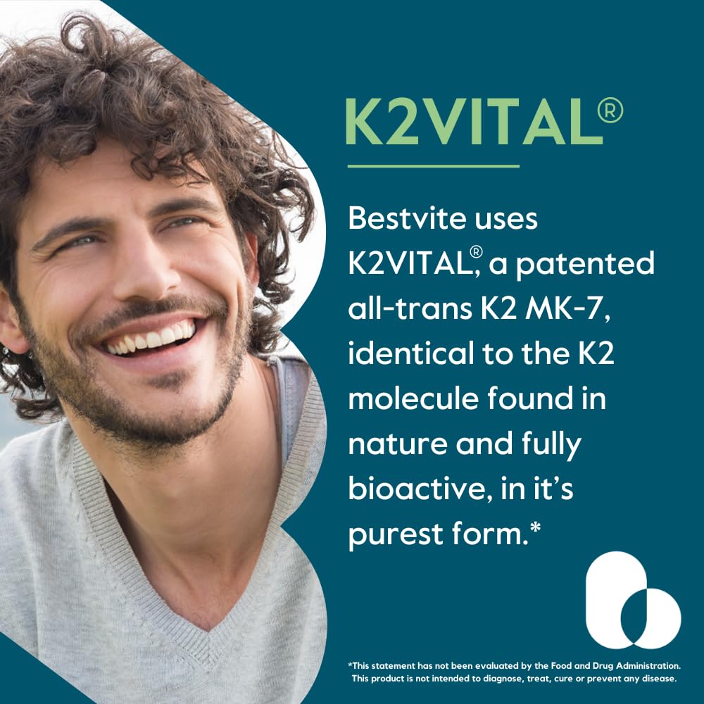 BESTVITE Vitamin K2 100 mcg as MK-7 Capsules 240