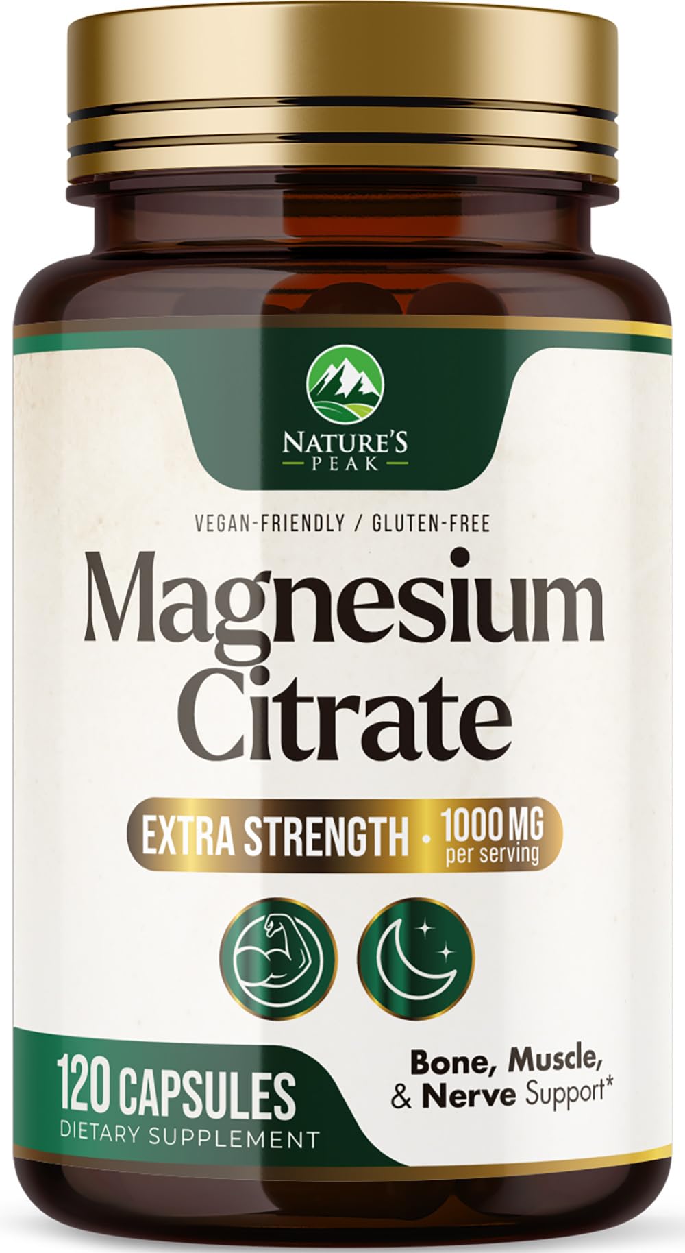 Nature's Peak Magnesium Citrate Capsules, 120 Capsules