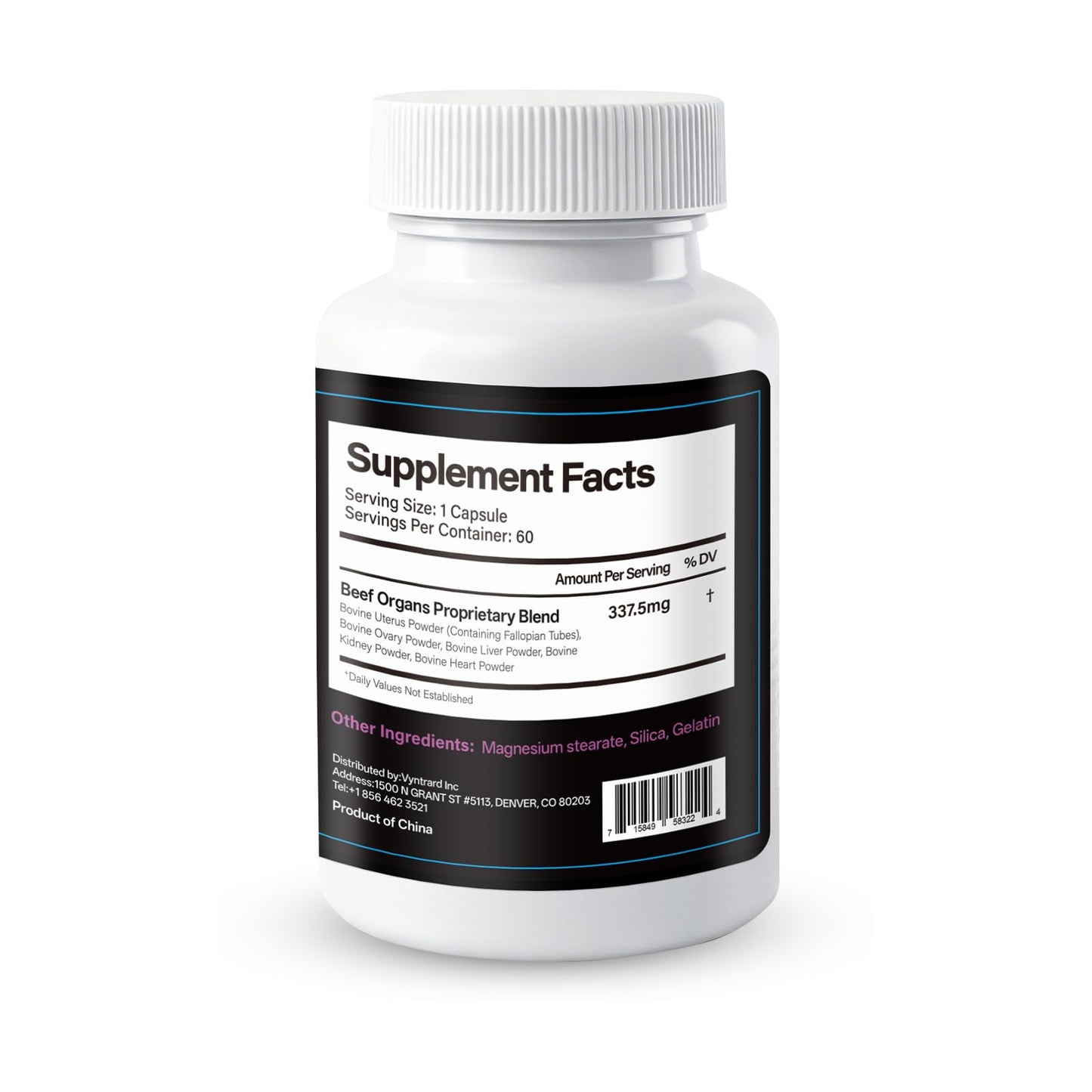 Oopeatol Grass Fed Beef Organ Supplement for Women Capsules 60 Count