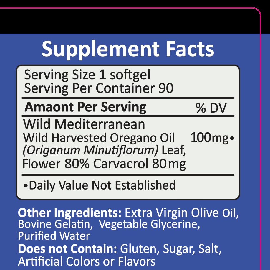 THE OREGANO COMPANY Oil of Oregano Softgel 90 Count