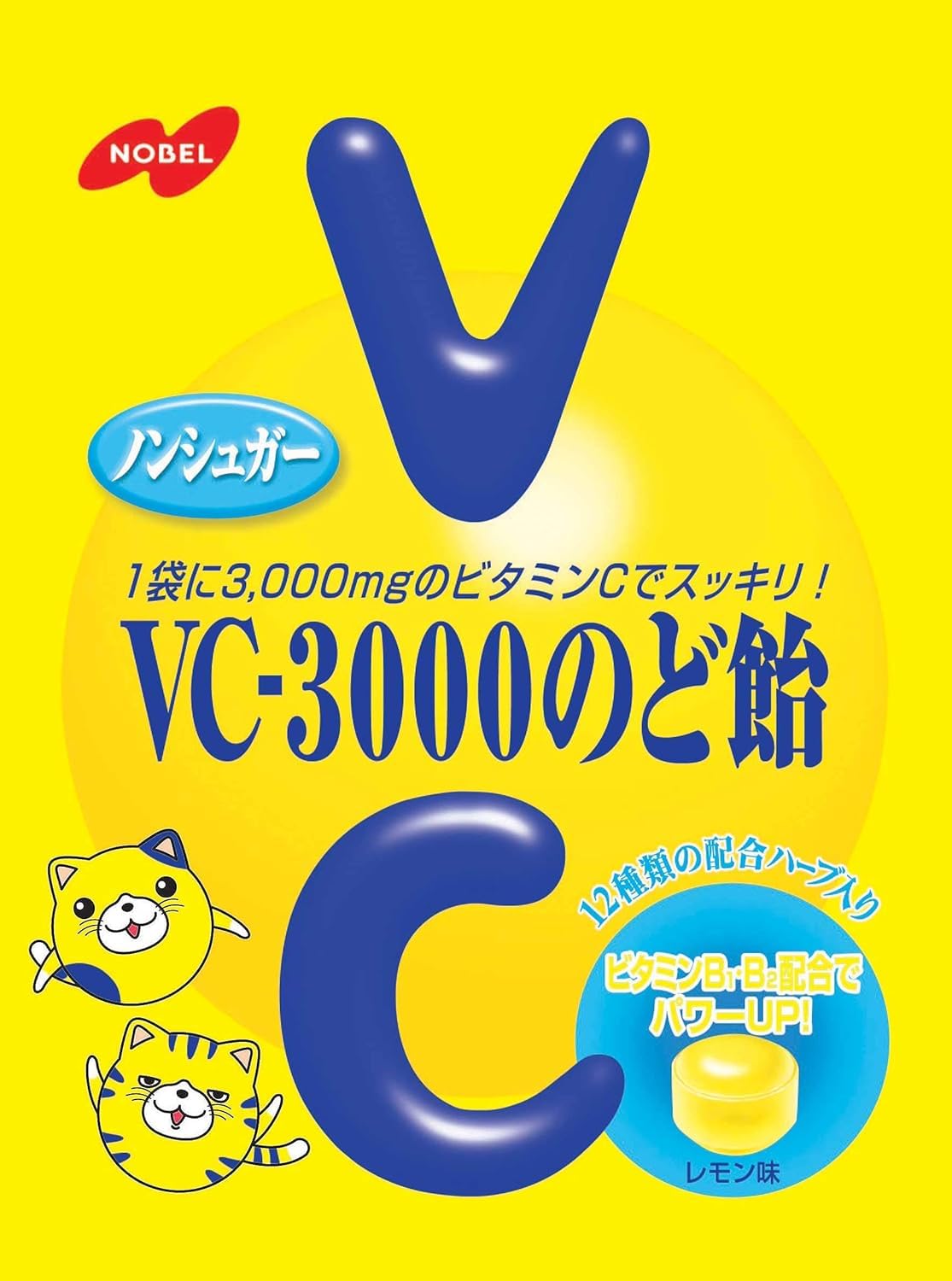 Nobel VC-3000 Nodo Ame Vitamin C Lozenges, 12 Pack