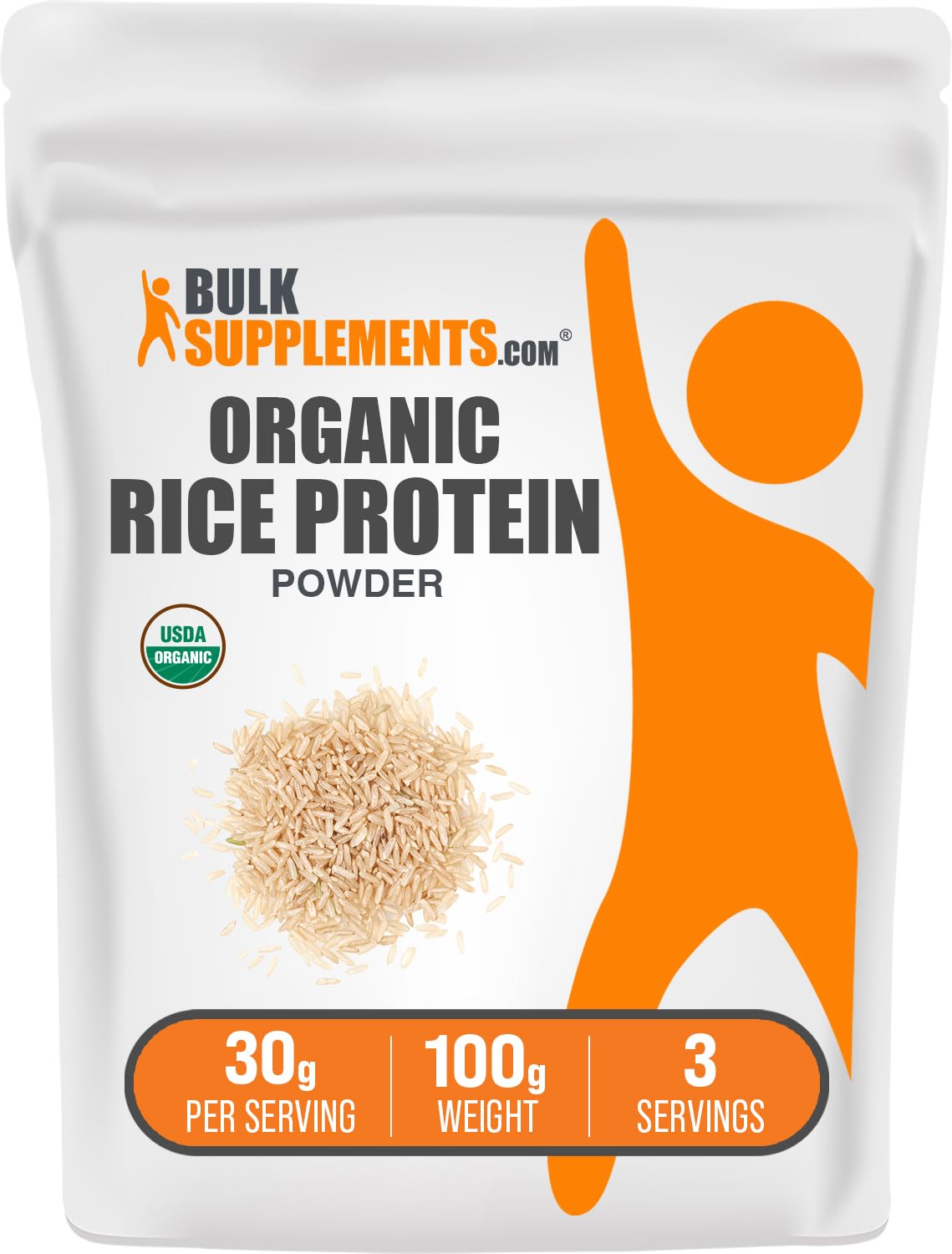 BulkSupplements Organic Rice Protein Powder, 100 g