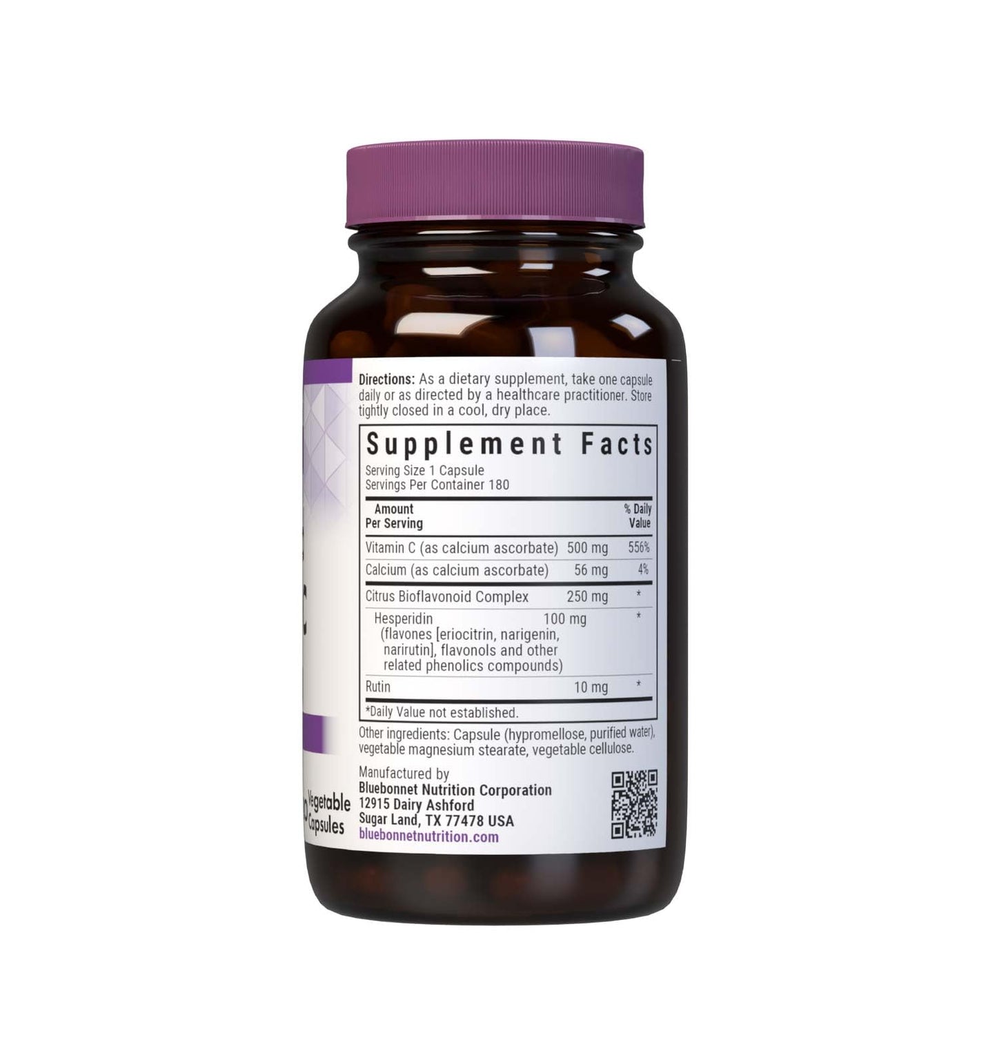 BlueBonnet Buffered Vitamin C-500 mg Calcium Ascorbate Capsule, 180 Count