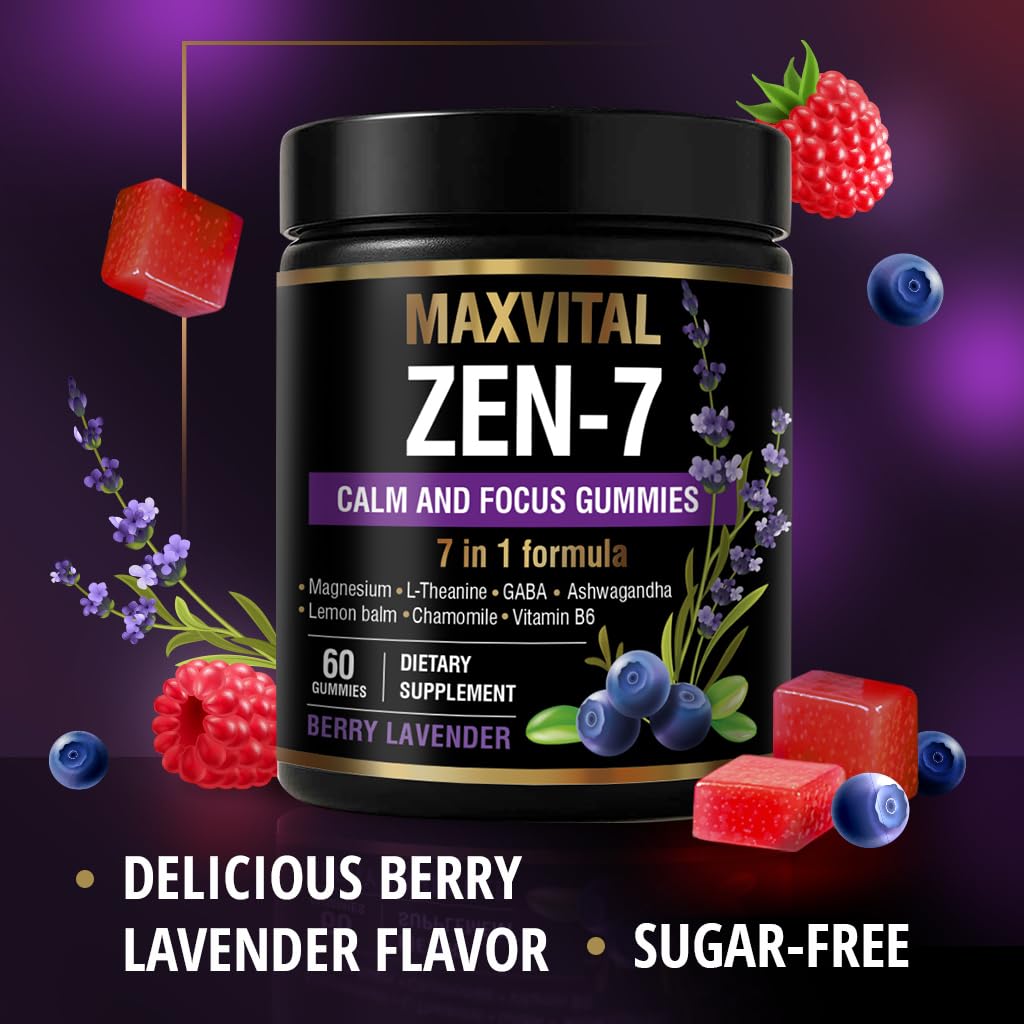 MAXVITAL Zen-7 Calm & Focus Gummies, 60 Count