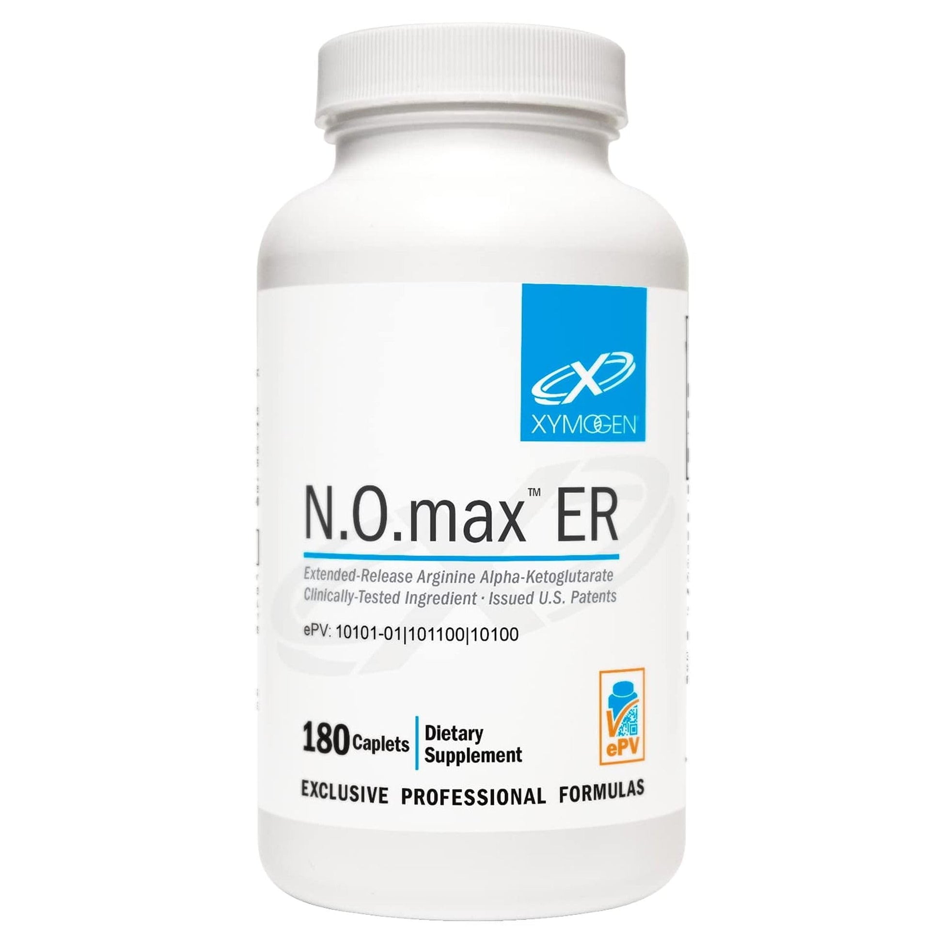 XYMOGEN N.O.max ER Arginine Alpha-Ketoglutarate Extended-Release Nitric Oxide Precursor for Circulatory Health & Muscle Function, 180 Tablets