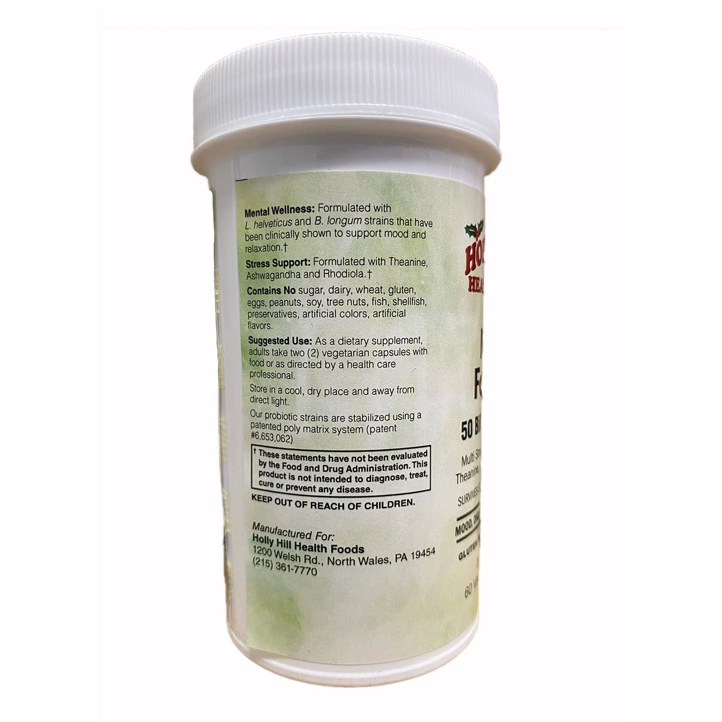 Holly Hill Health Foods Mood Support 50 Billion Probiotic Capsules 60
