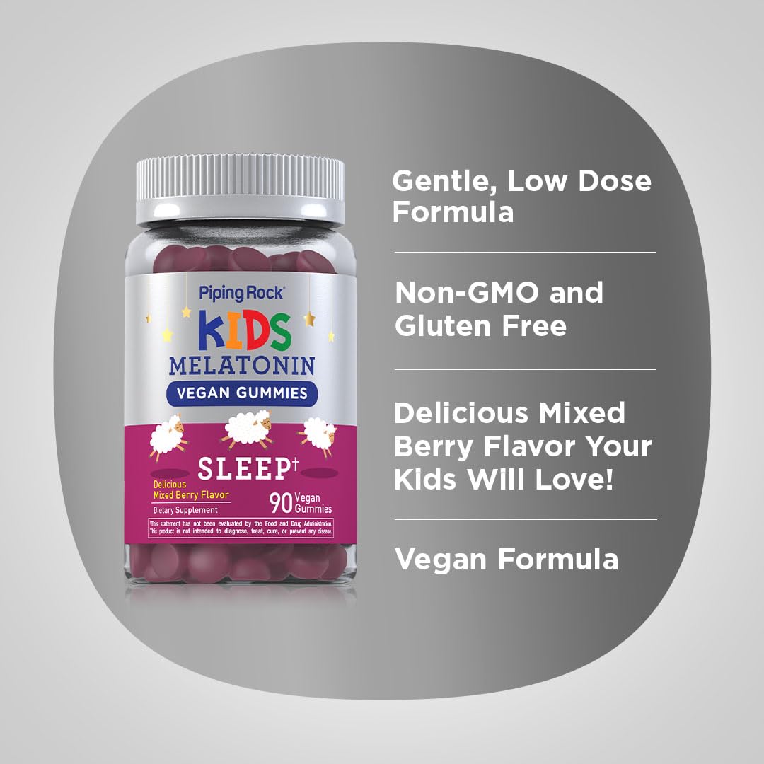 Piping Rock Kids Melatonin Gummies 90 Count