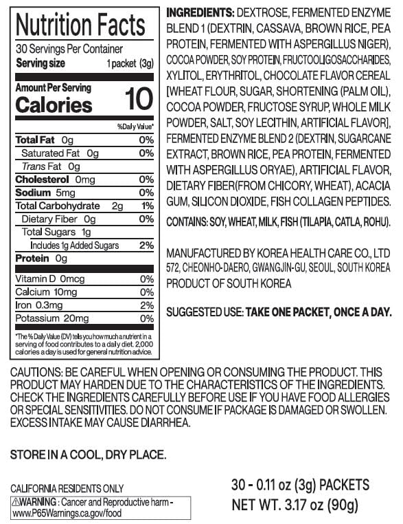 RAWEL Fermentation Digestive Enzymes Crunch Chocolate Powder 3.17 Ounce
