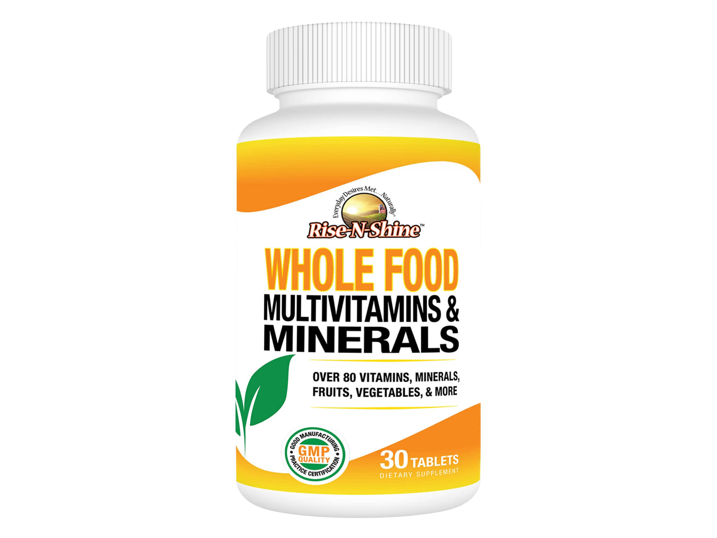 Rise-N-Shine Whole Food Vegan Multivitamins & Minerals with Over 80 Minerals, Vegetables & More Tablet 30 Count
