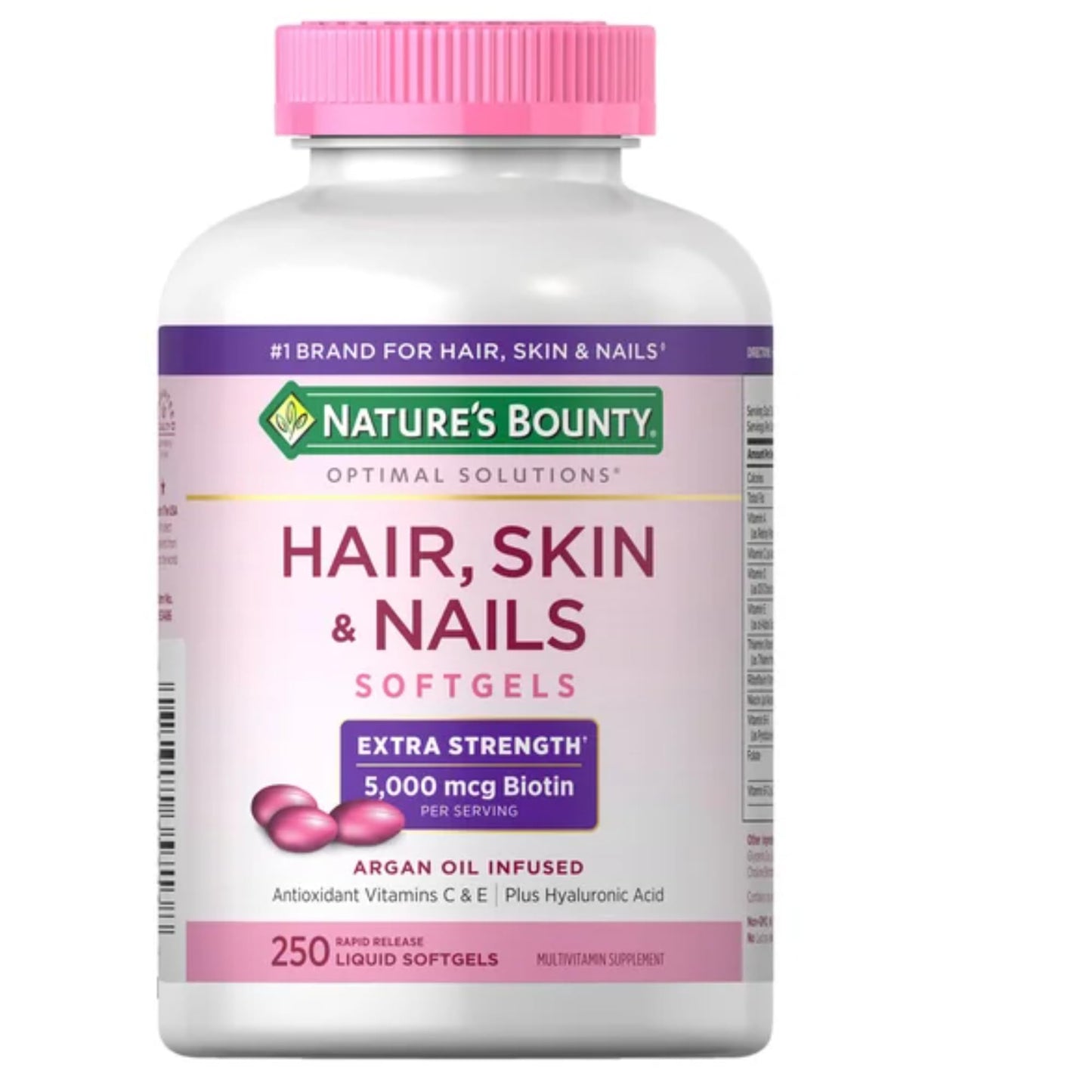 Nature's Bounty Biotin 5000 mcg Hair Skin and Nails Tablets, 250 Count