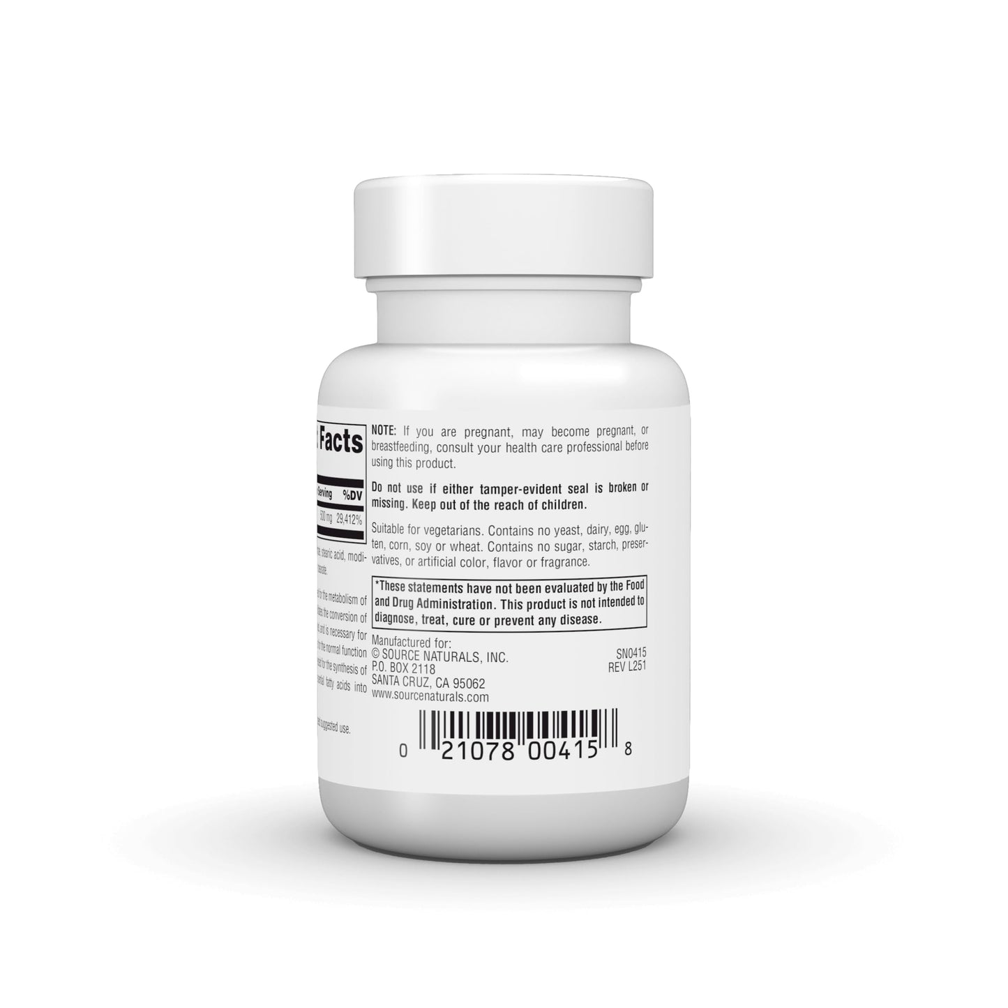 Source Naturals Vitamin B-6, Vegan B-6, 500 mg Tablet, 50 Tablets