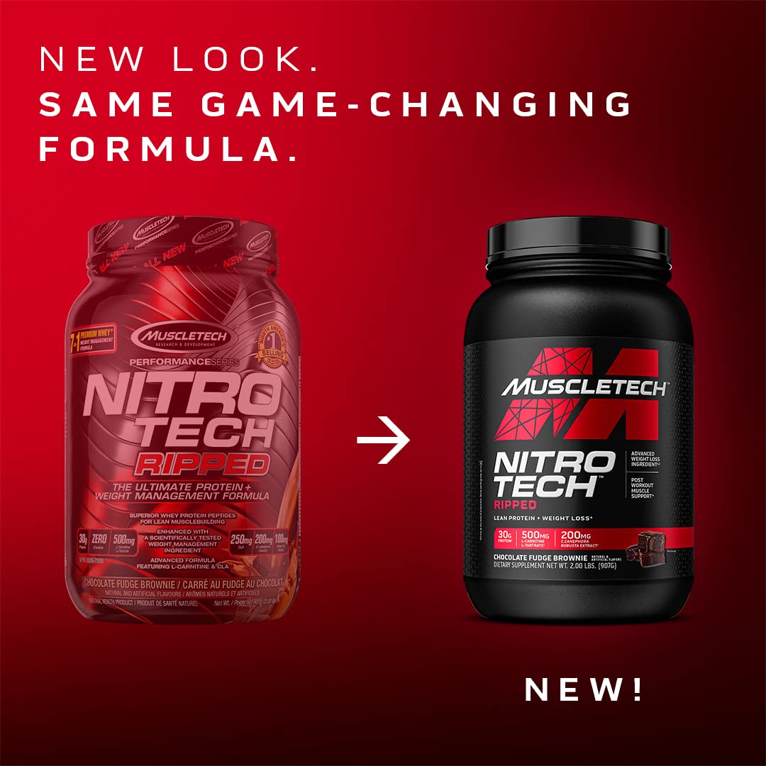 MuscleTech Nitro-Tech Ripped Lean Whey Protein Powder Isolate & Platinum Multivitamin 90 Count
