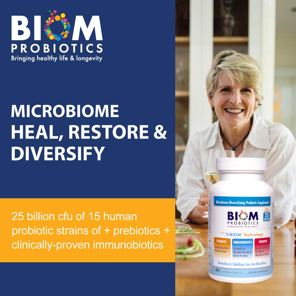 Biom Probiotics 3-in-1 Formula Capsule, 60 Count, 25 Billion CFU