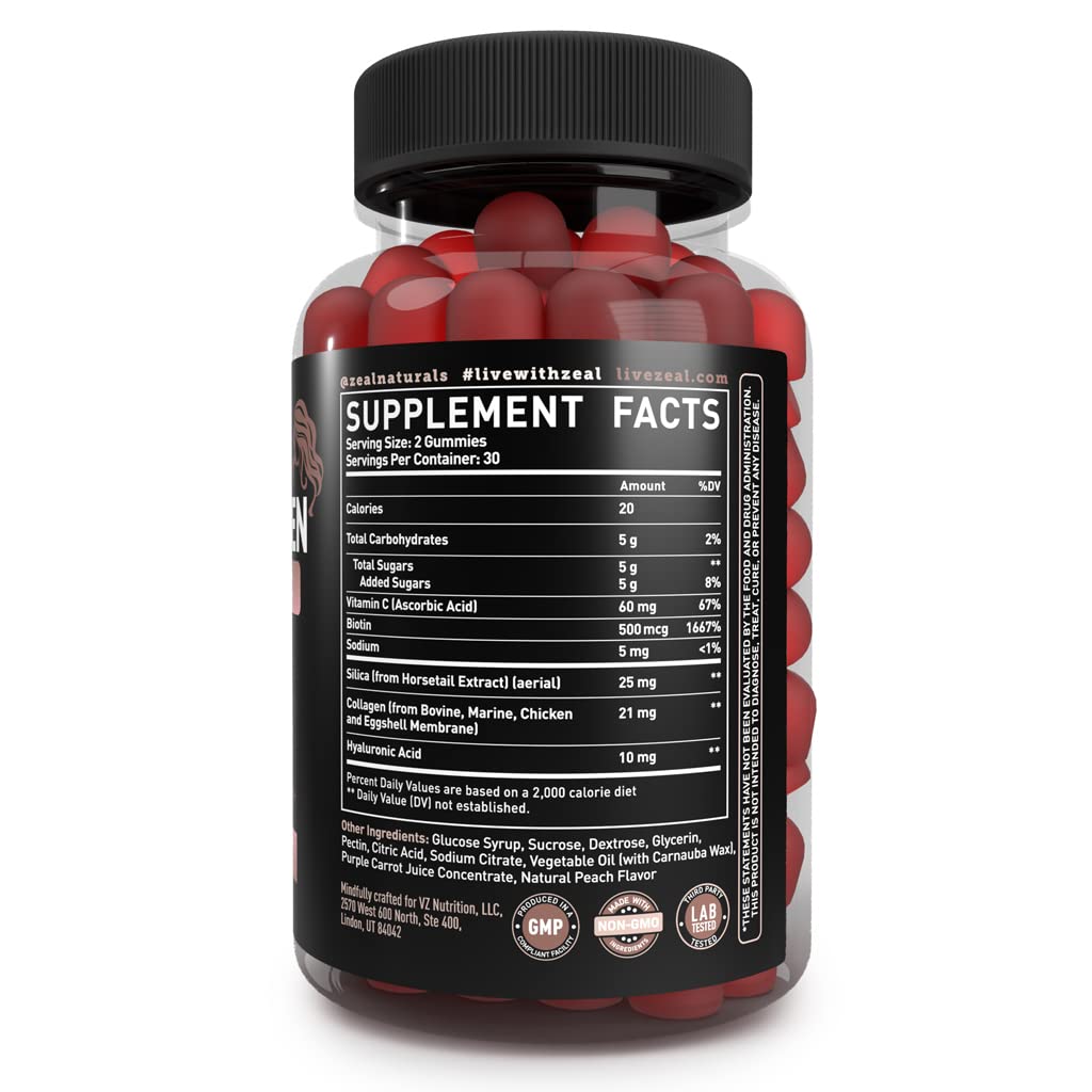 Zeal Naturals Multi Collagen Peptide Gummies 60 Gummies