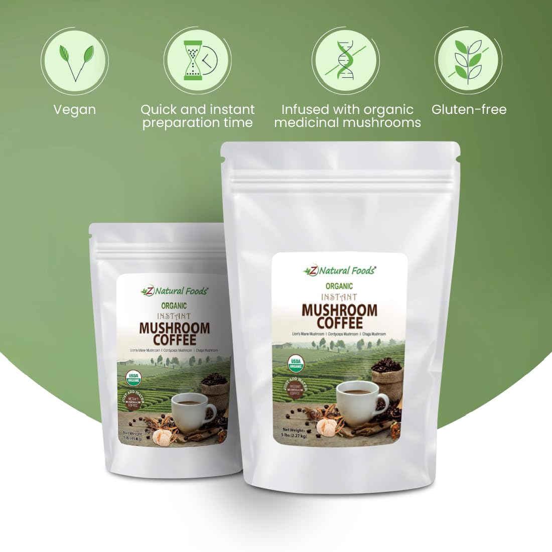 Z Natural Foods Organic Reishi Mushroom Extract Powder, 16 oz