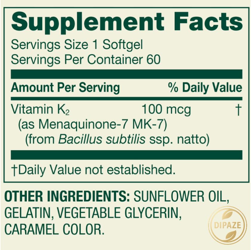 Generic Vitamin K2 Softgels Capsule 60 Count