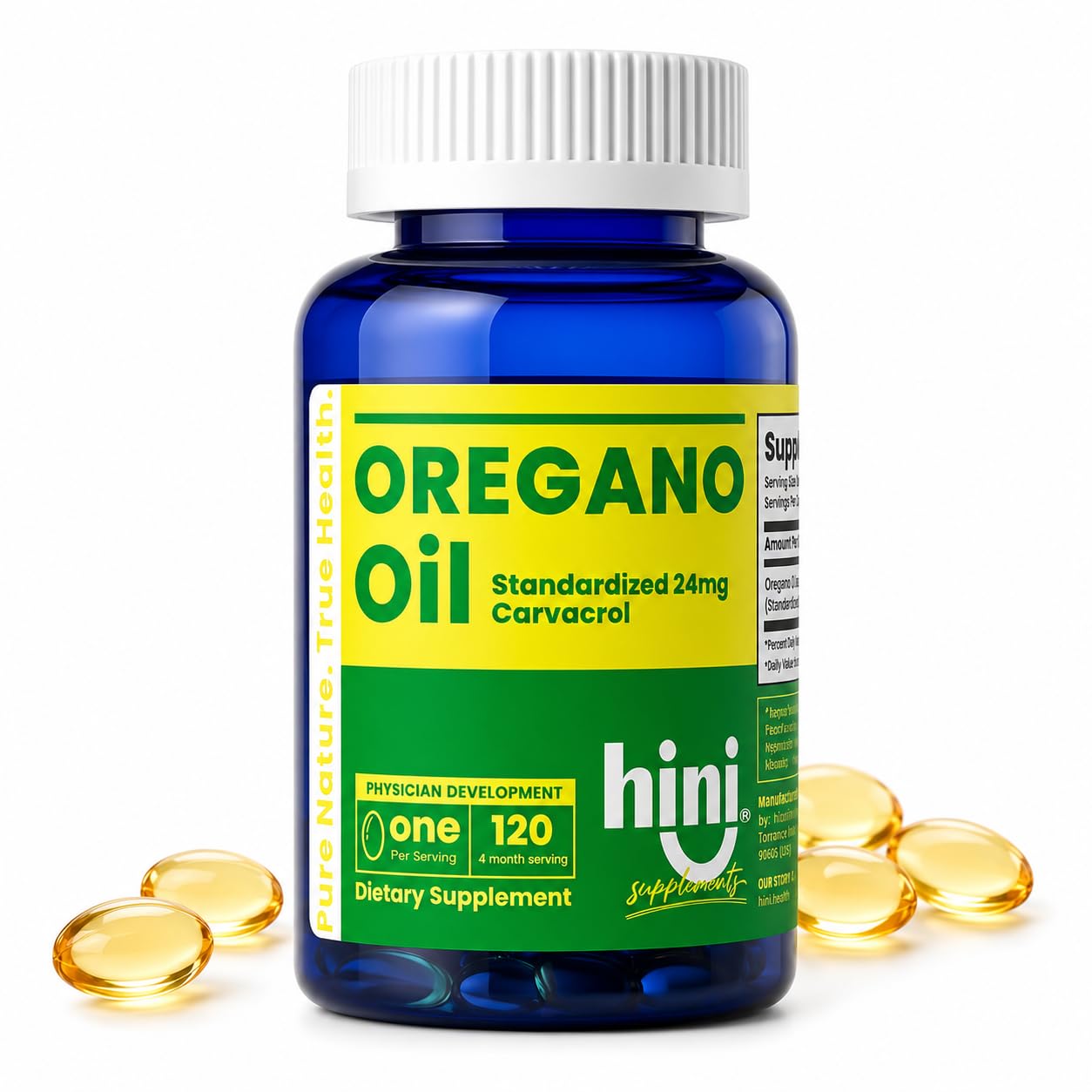 HINI Oregano Oil Softgels, 120 Servings