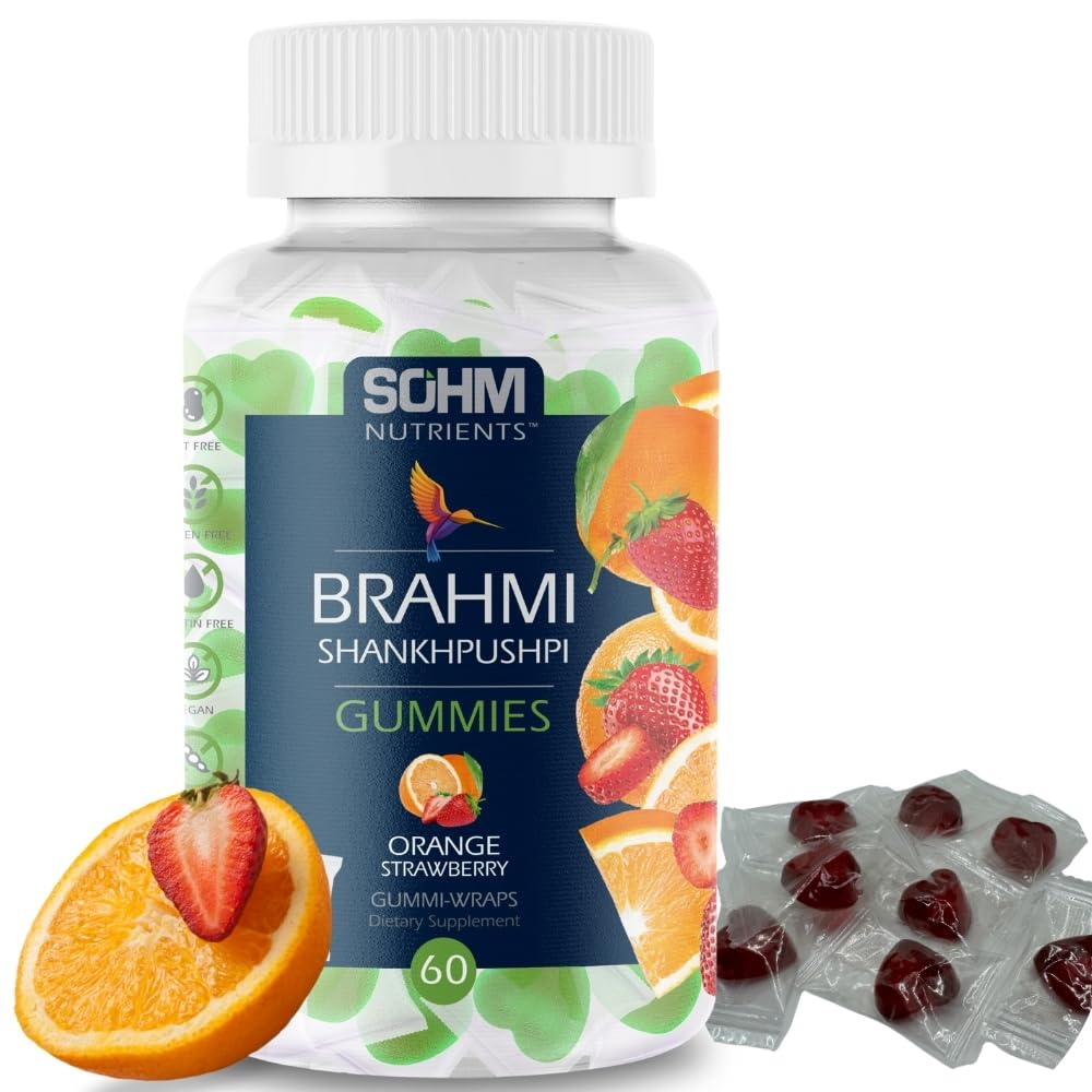 SOHM ADDS LIFE TO LIVES Brahmi and Shankhpushpi Gummies 60 Count