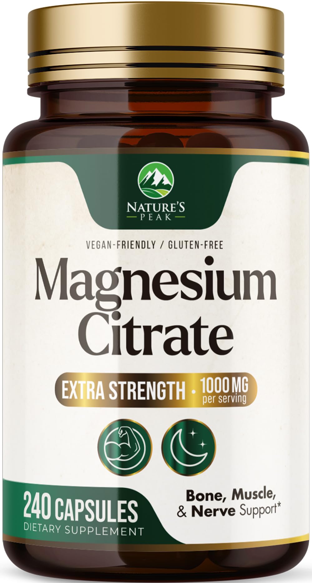 Nature's Peak Magnesium Citrate Capsules, 240 Capsules