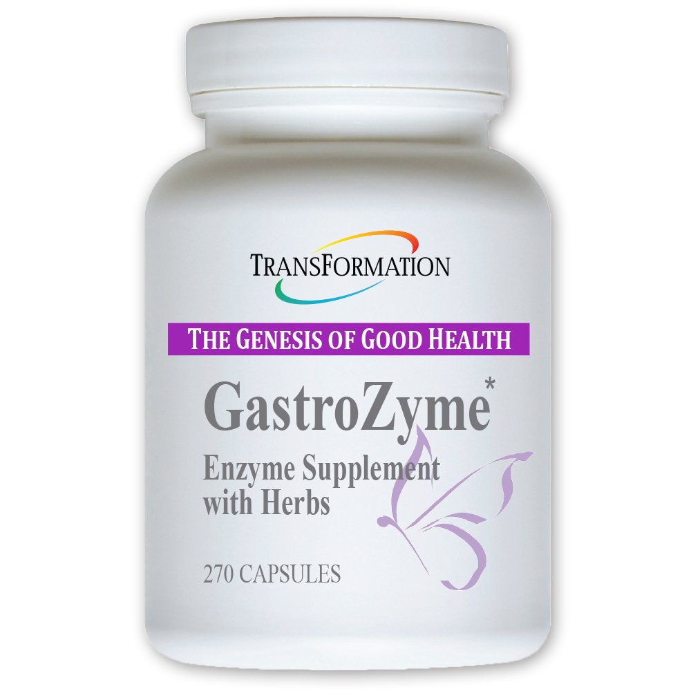 TRANSFORMATION GastroZyme Supplement with Enzymes, Papaya Leaf, and Rhodiola Rosea for Gastrointestinal Comfort, 270 Capsules