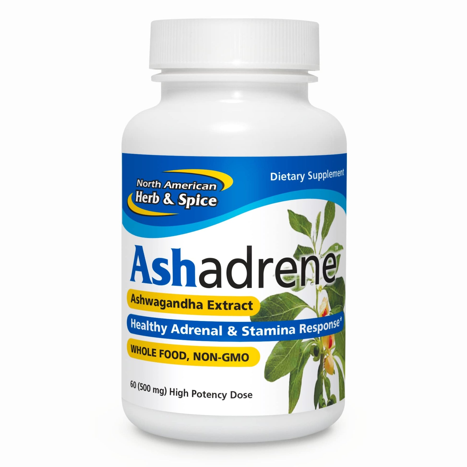 NORTH AMERICAN HERB & SPICE Ashadrene Ashwagandha Extract Fortified with Royal Jelly 60 Capsules