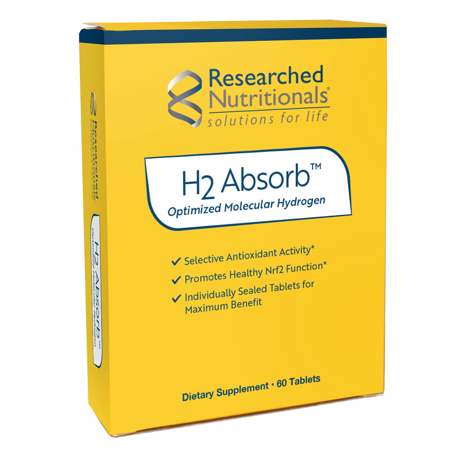 Researched Nutritionals H2 Absorb Molecular Hydrogen Tablets, 60 Tablets